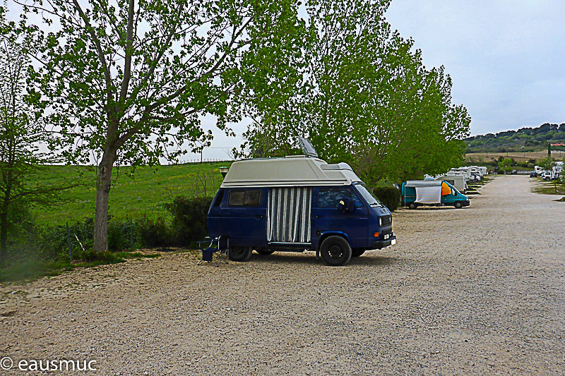 Wohnmobil auf dem Stellplatz