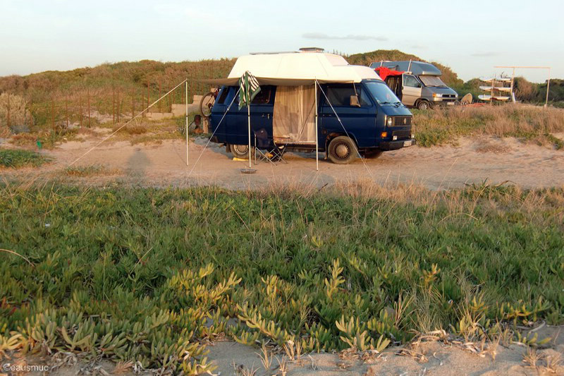 Bus auf dem Campingplatz