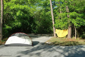 Zelt auf der Campsite