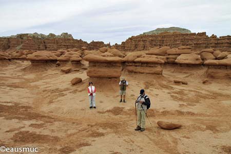 Charly, Christa und mein Vater im Goblin Valley