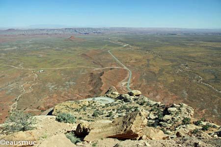 Blick vom Moki Dugway Overlook auf das Valley of the Gods