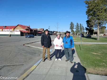 Charly, Christa und mein Vater in West Yellowstone