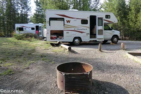 Wohnmobil auf dem Stellplatz