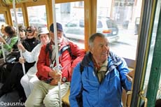 Christa, Charly und mein Vater in der Cable Car