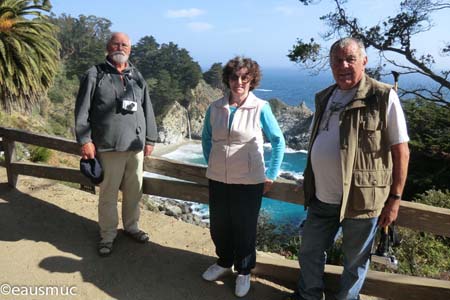 Charly, Christa und mein Vater vor dem Wasserfall