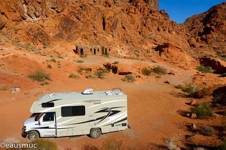 Wohnmobil in der Wendeschleife