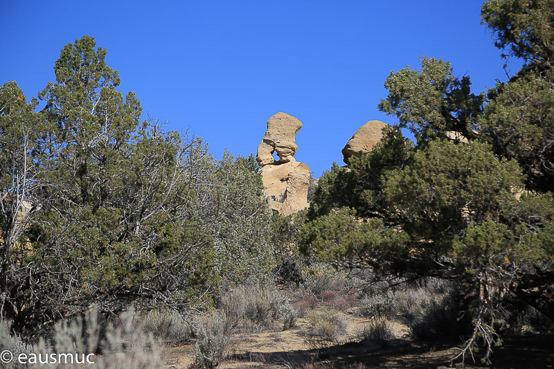 Hoodoo Arch vom Feldweg aus gesehen