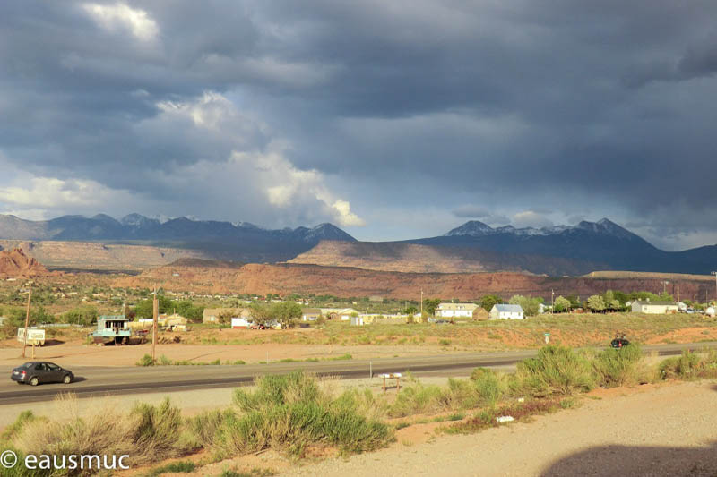 Ausblick auf die La Sal Mountains