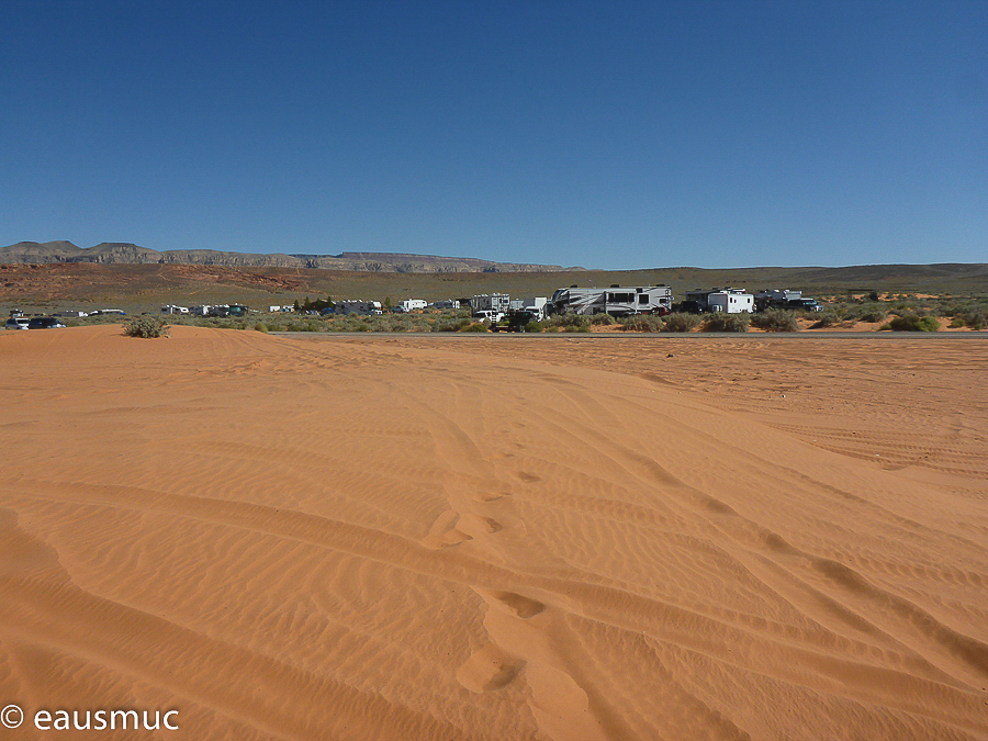 Campground inmitten von Sand