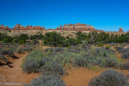 Steppe, Sandsteinfelsen im Hintergrund