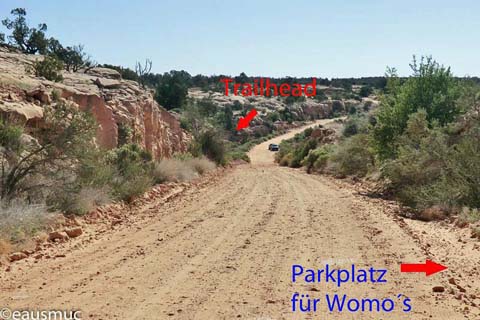 Parkplatz und Trailhead